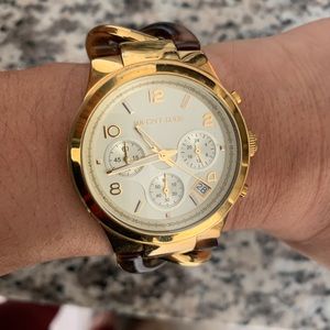 Michael Kors gold and tortoise chain link watch